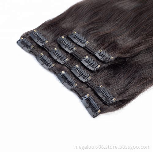 Private Label Straight Brazilian European Clip in Real Hair Extension Remy Human
